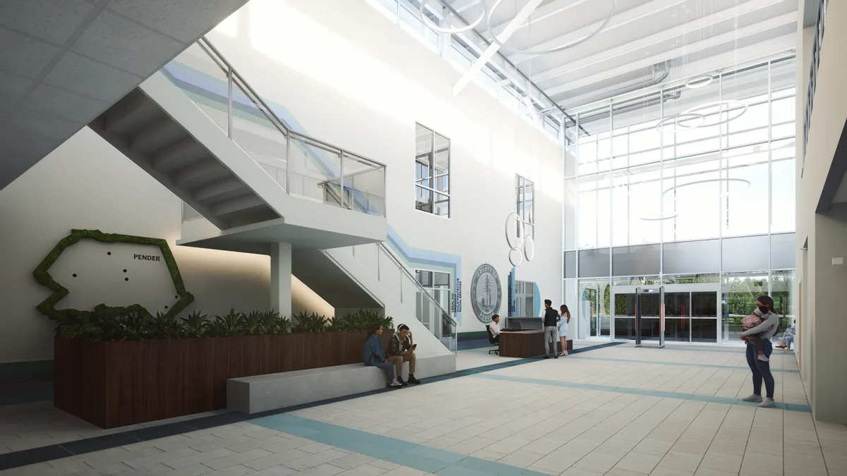 Photorealistic rendering of a proposed school design